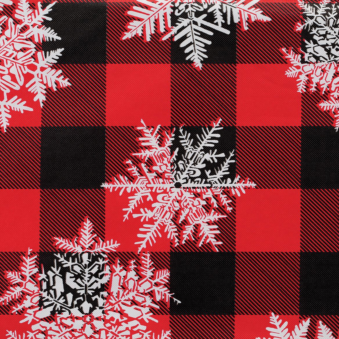 Snowflake Buffalo Plaid Vinyl Table Cover by Chef's Pride™-373919