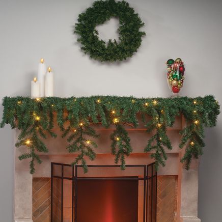 Battery-Operated Pre-Lit Cascading Mantel Garland by Holiday Peak™-374033