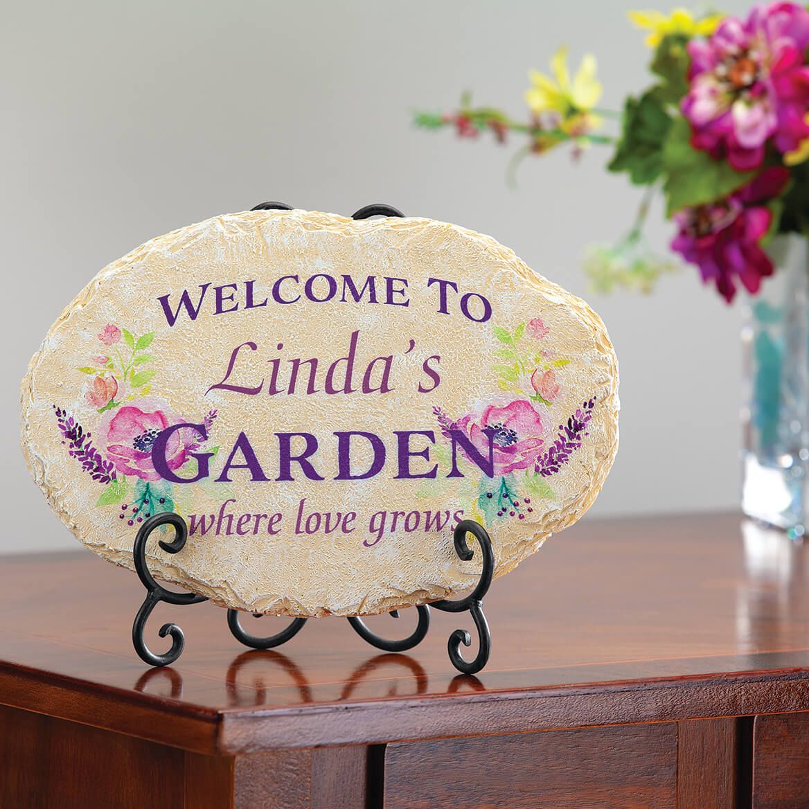 Personalized Oval "Where Love Grows" Garden Stone-374119
