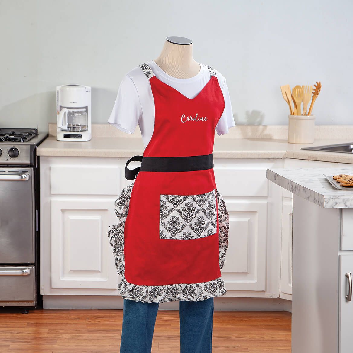 Personalized Red Damask Apron-374199