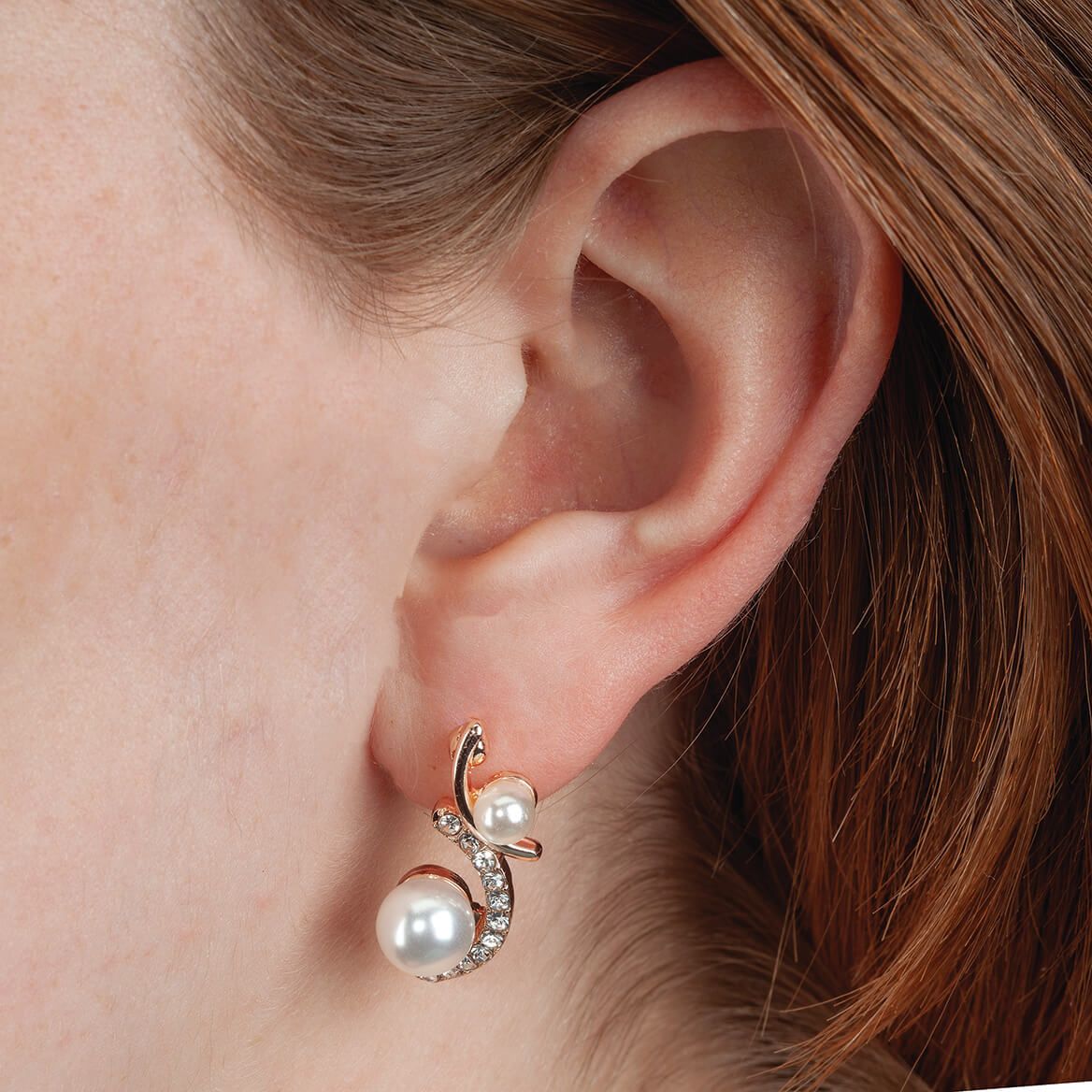 Double Pearl Necklace and Earrings Set-374253