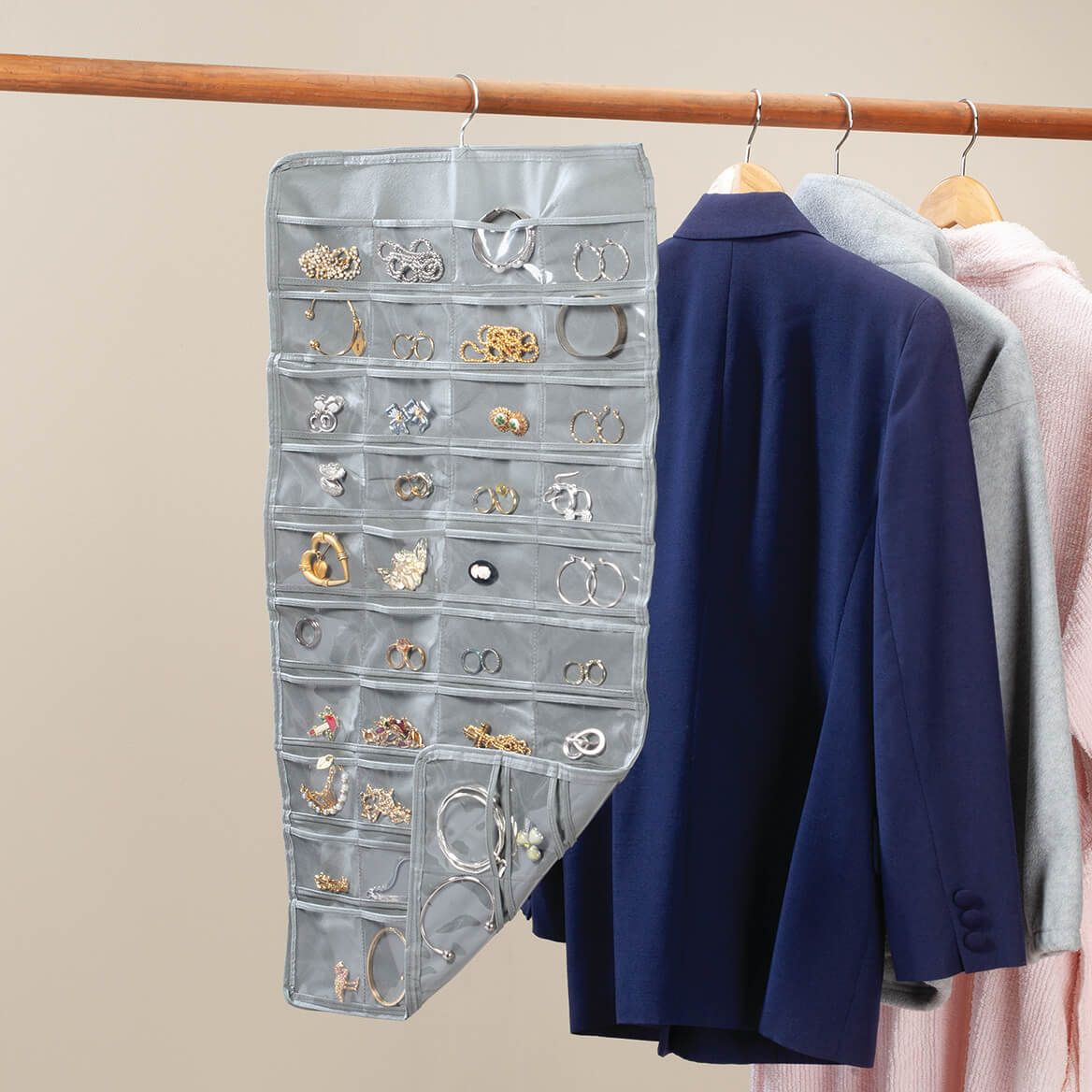 Hanging Jewelry Organizer, 80 Pockets-374466