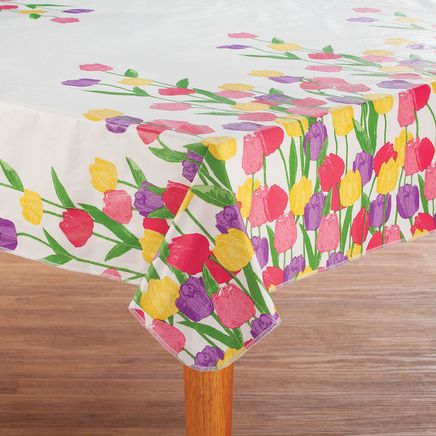 Spring Tulips Vinyl Table Cover by Chef's Pride™-374593
