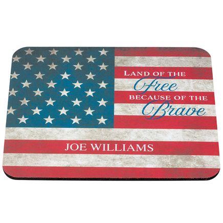 Personalized “Land of the Free” American Flag Mousepad	-374622