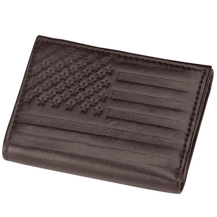 Genuine Leather Debossed RFID Trifold Wallet-374735