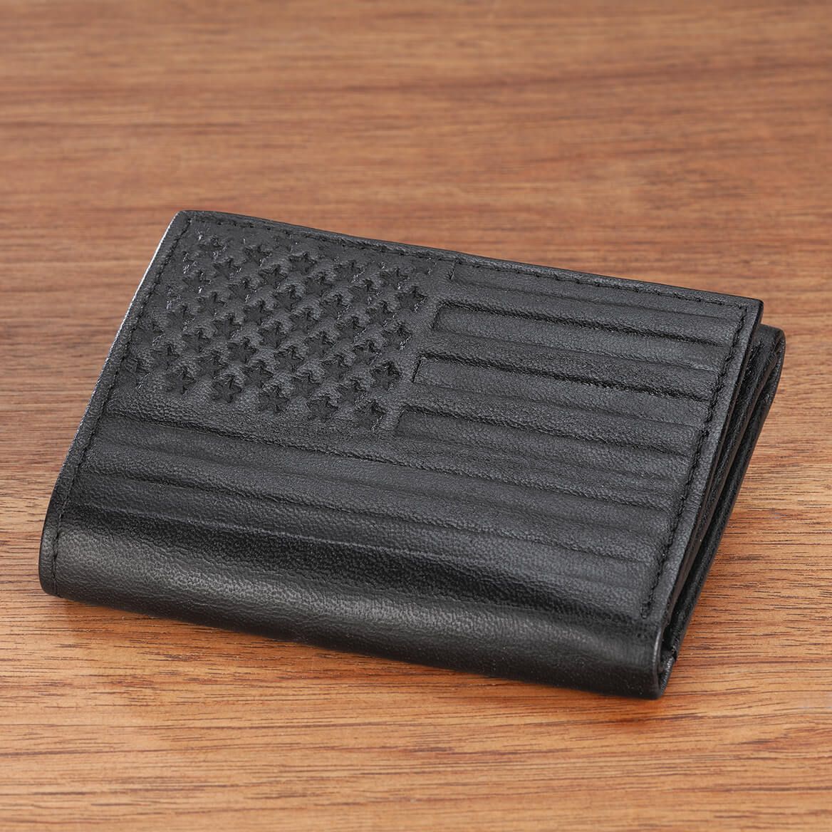 Genuine Leather Debossed RFID Trifold Wallet-374735