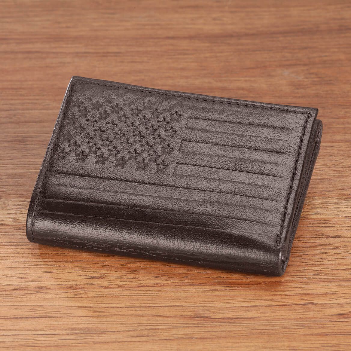 Genuine Leather Debossed RFID Trifold Wallet-374735