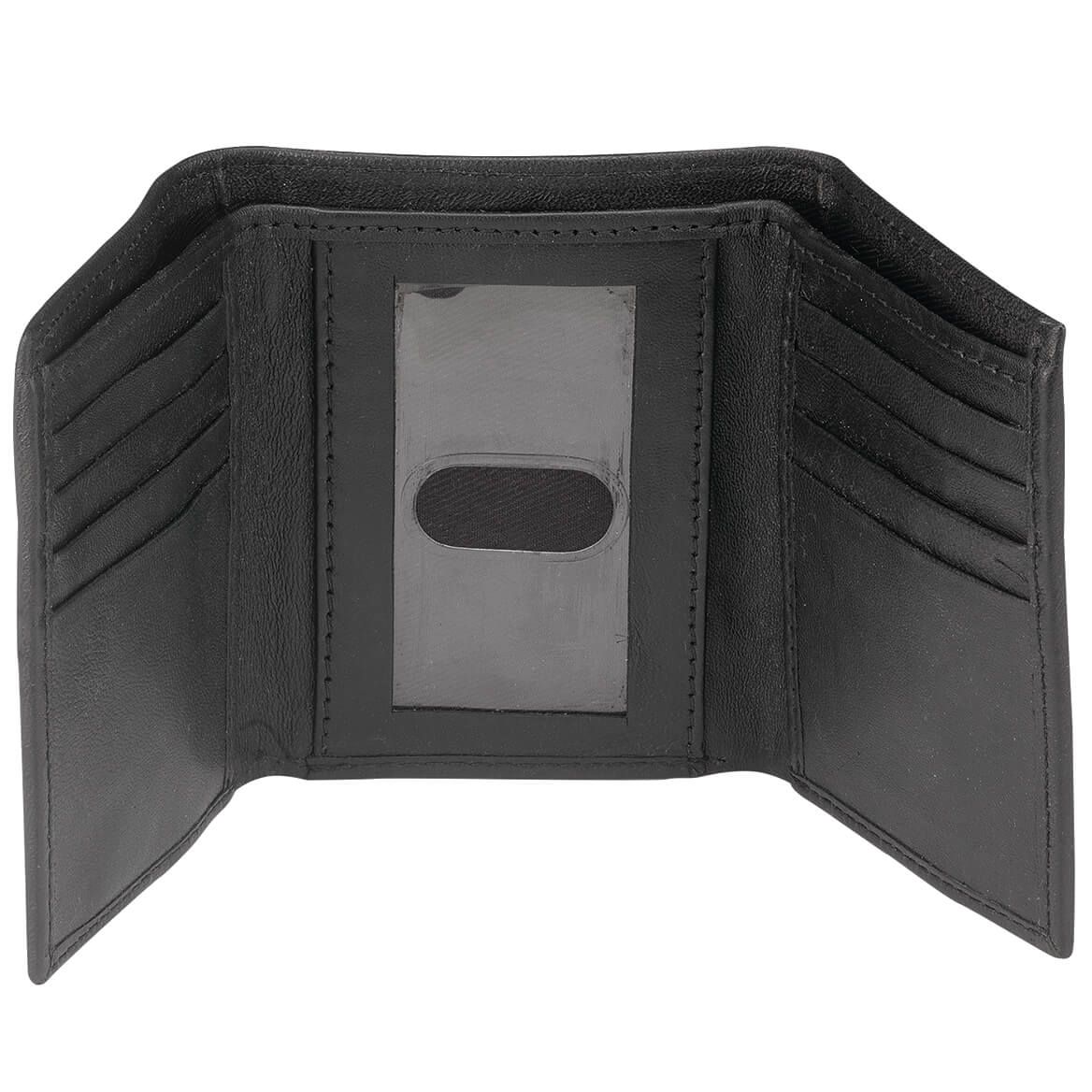 Genuine Leather Debossed RFID Trifold Wallet-374735