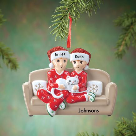 Personalized Couple with Cat Ornament-374796