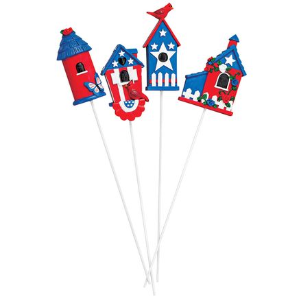 Patriotic Birdhouse Stakes, Set of 4 by Fox River™ Creations-374948