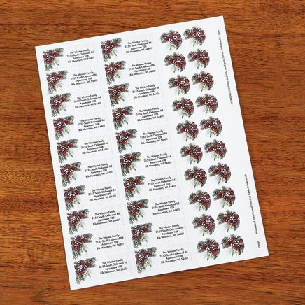 Personalized Floral Season's Greetings Labels and Seals, Set of 20-374985