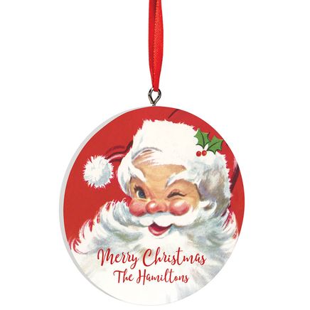 Personalized Vintage Santa Ornament-375420
