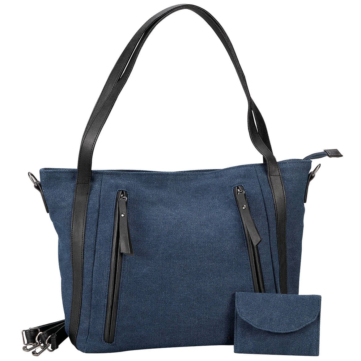 Vintage Canvas Shoulder Tote with Coin Purse