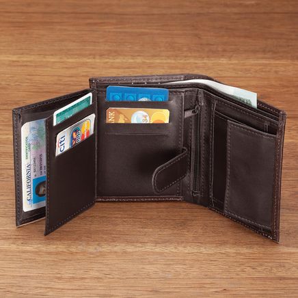 20-Pocket RFID Wallet, Brown-375579