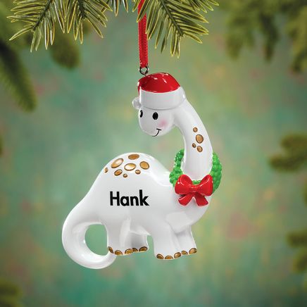 Personalized Santa Dinosaur Ornament-375714