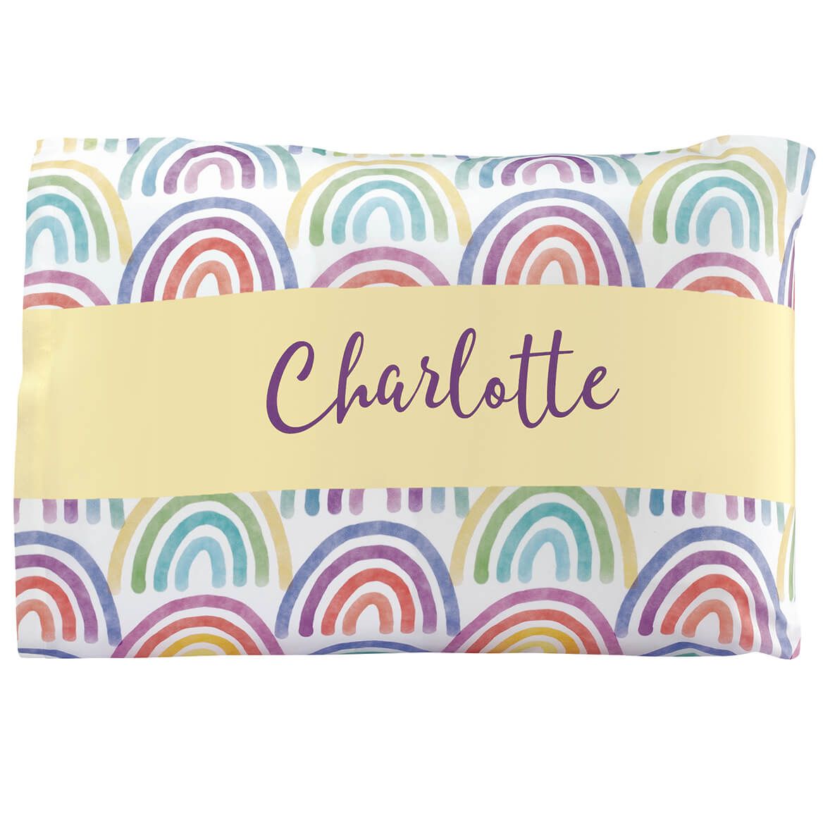 Personalized Watercolor Rainbows Pillowcase-375892