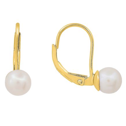 Genuine Freshwater Pearl Leverback Earrings-375906