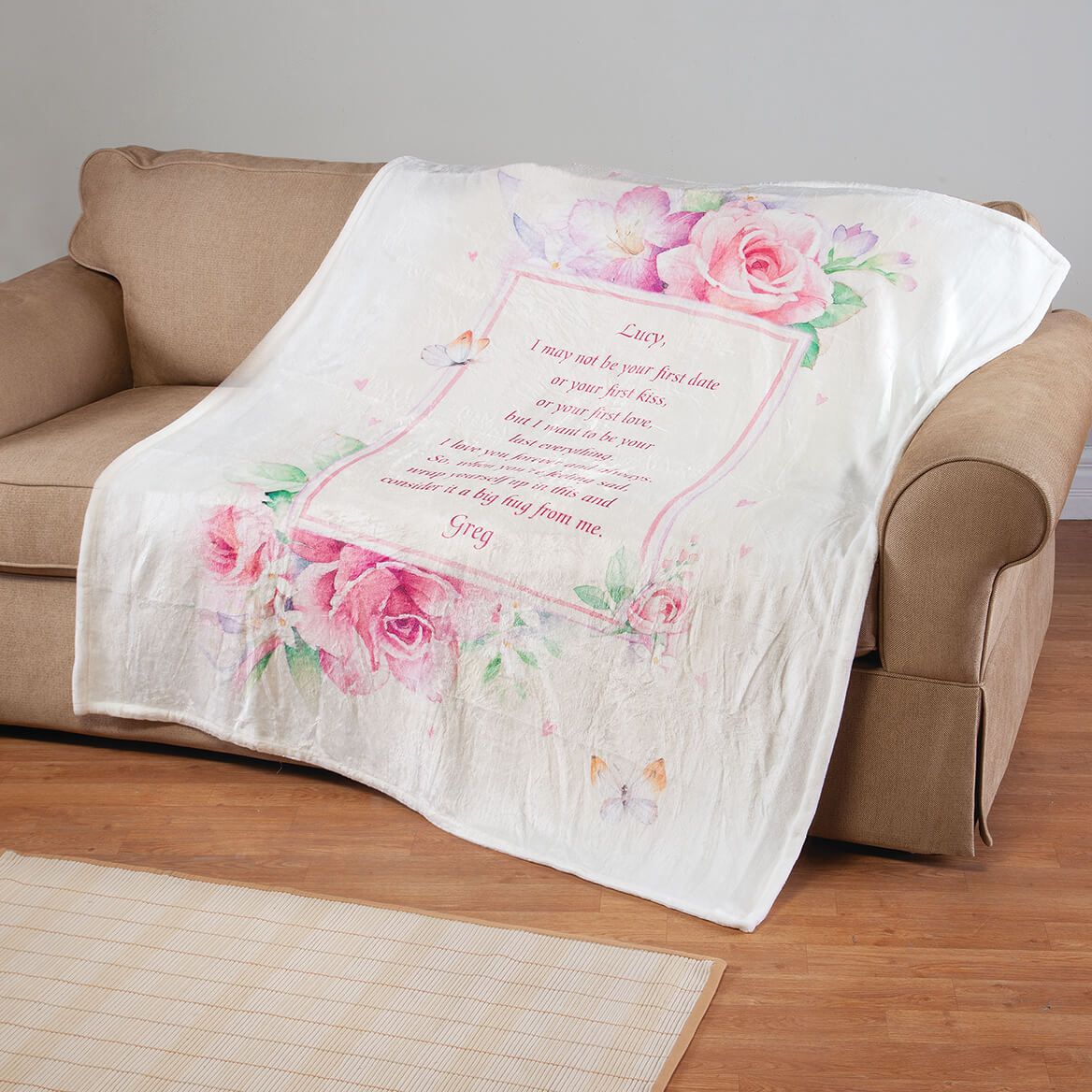 Personalized Love Letter Fleece Throw Blanket-376401