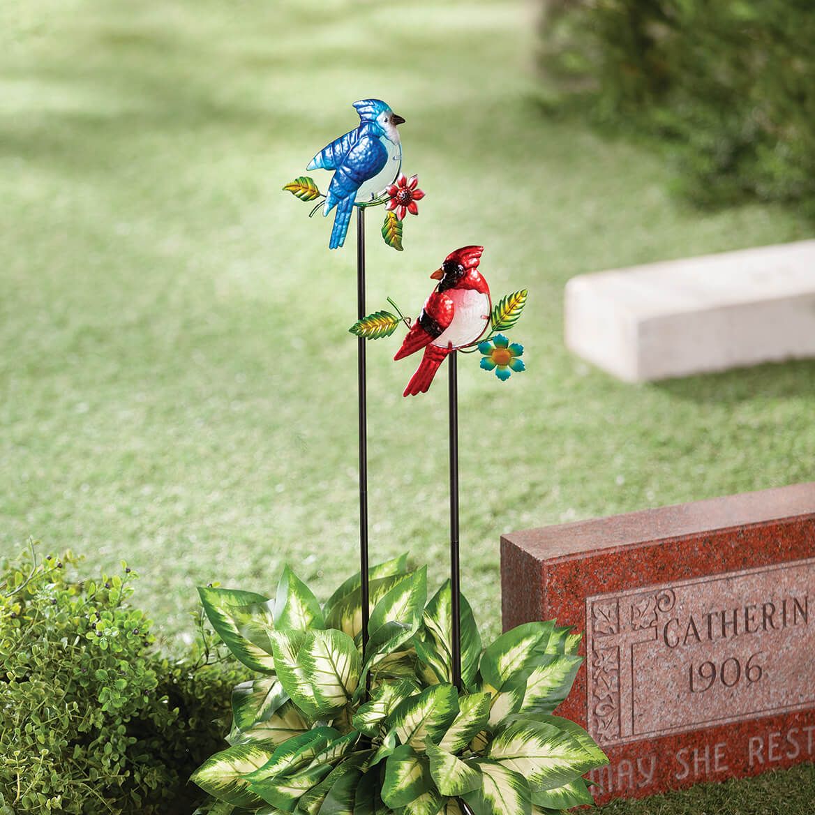 Metal and Glass Bird Stakes by Fox River™ Creations, Set of 2-376487