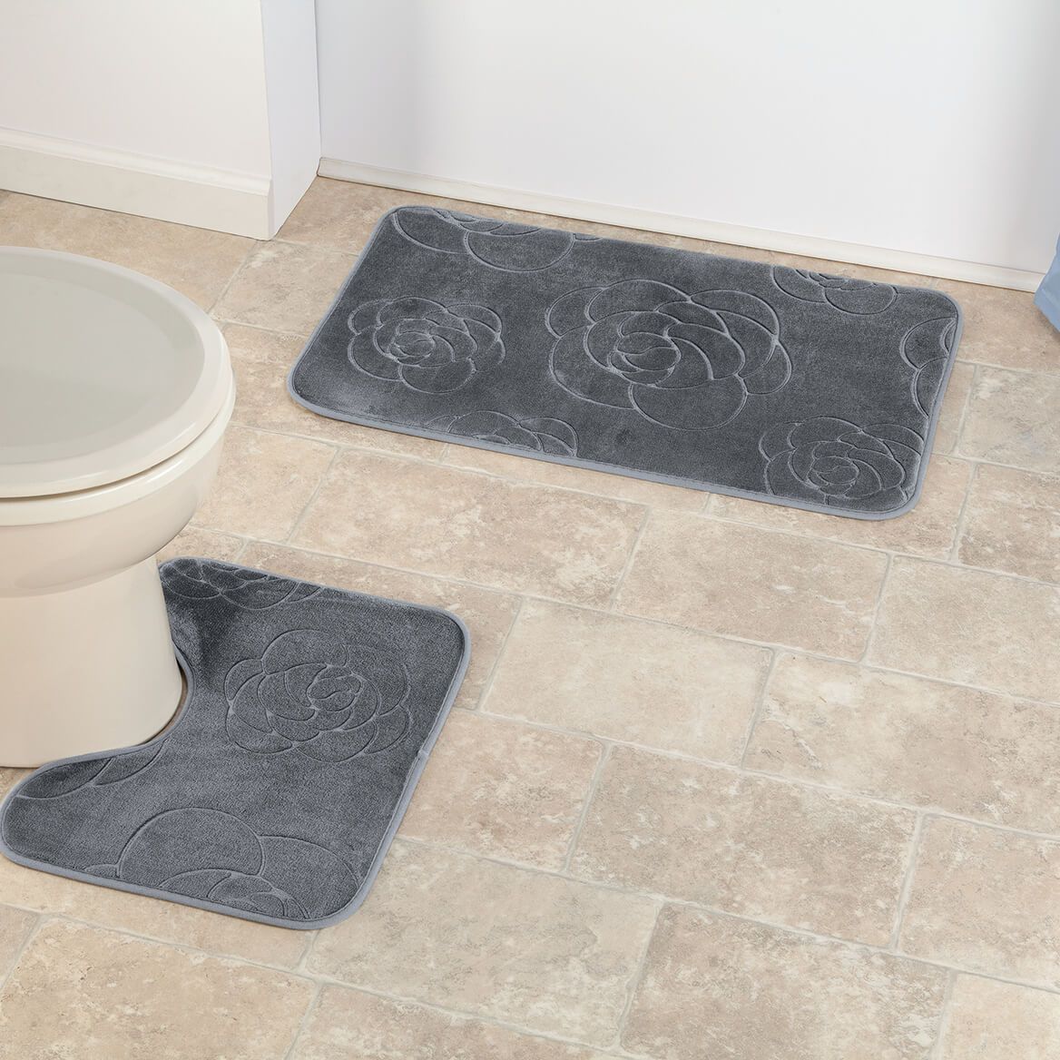 2-Pc. Rose Embossed Memory Foam Mat Set-376550