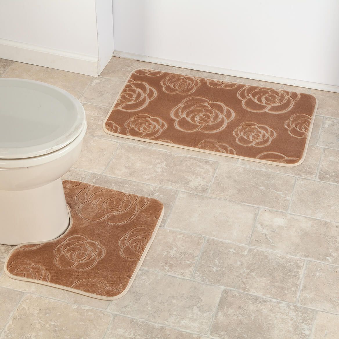 2-Pc. Rose Embossed Memory Foam Mat Set-376550