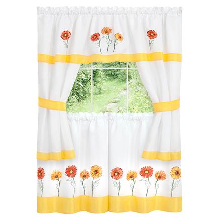 Daisy Embellished Tailored Cottage Curtain Set-376724