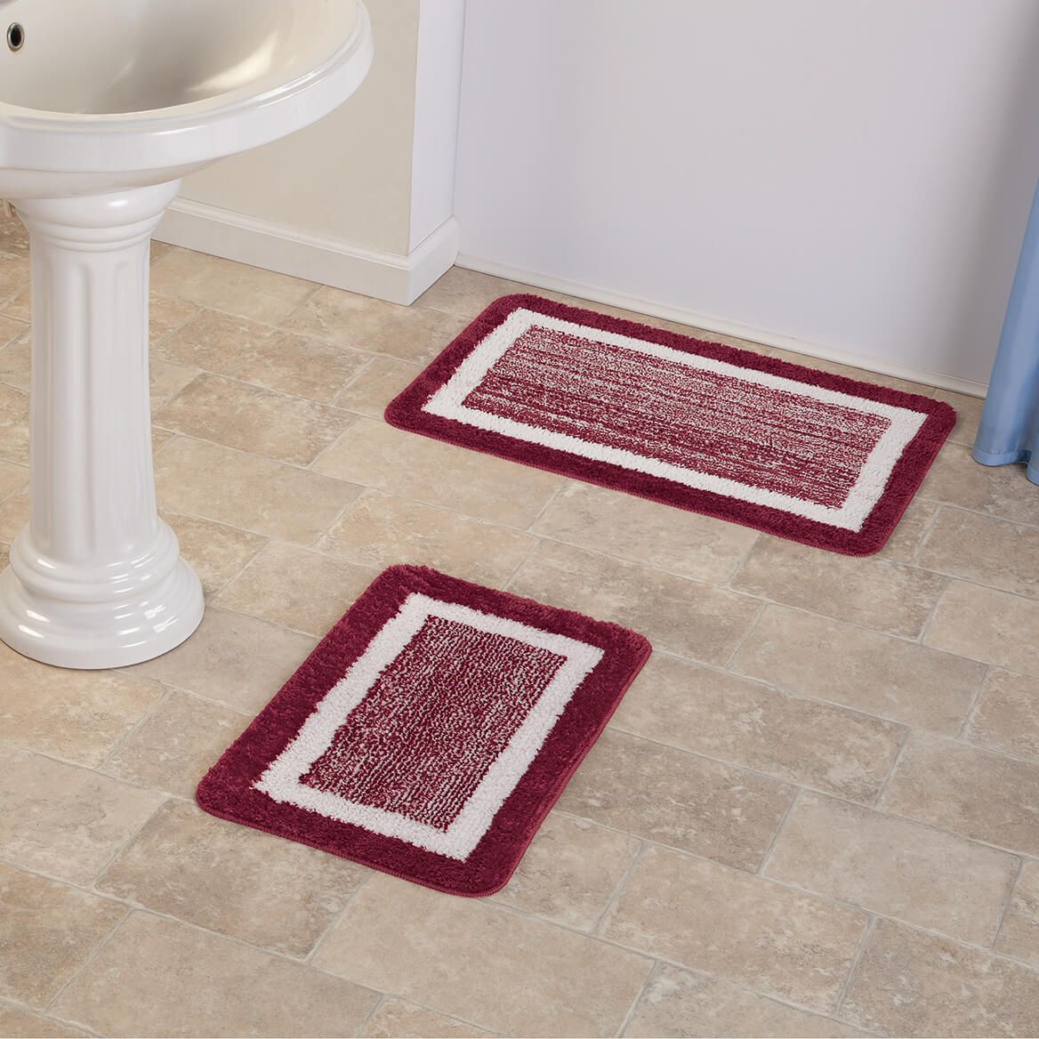 Border Non-Slip Bath Rugs, Set of 2 by OakRidge™-376827