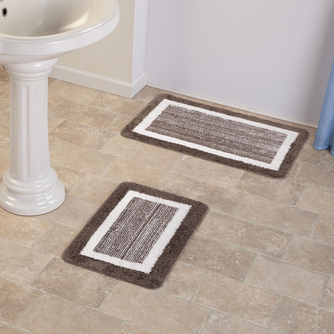 Border Non-Slip Bath Rugs, Set of 2 by OakRidge™-376827