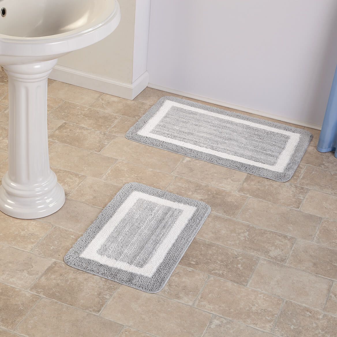 Border Non-Slip Bath Rugs, Set of 2 by OakRidge™-376827