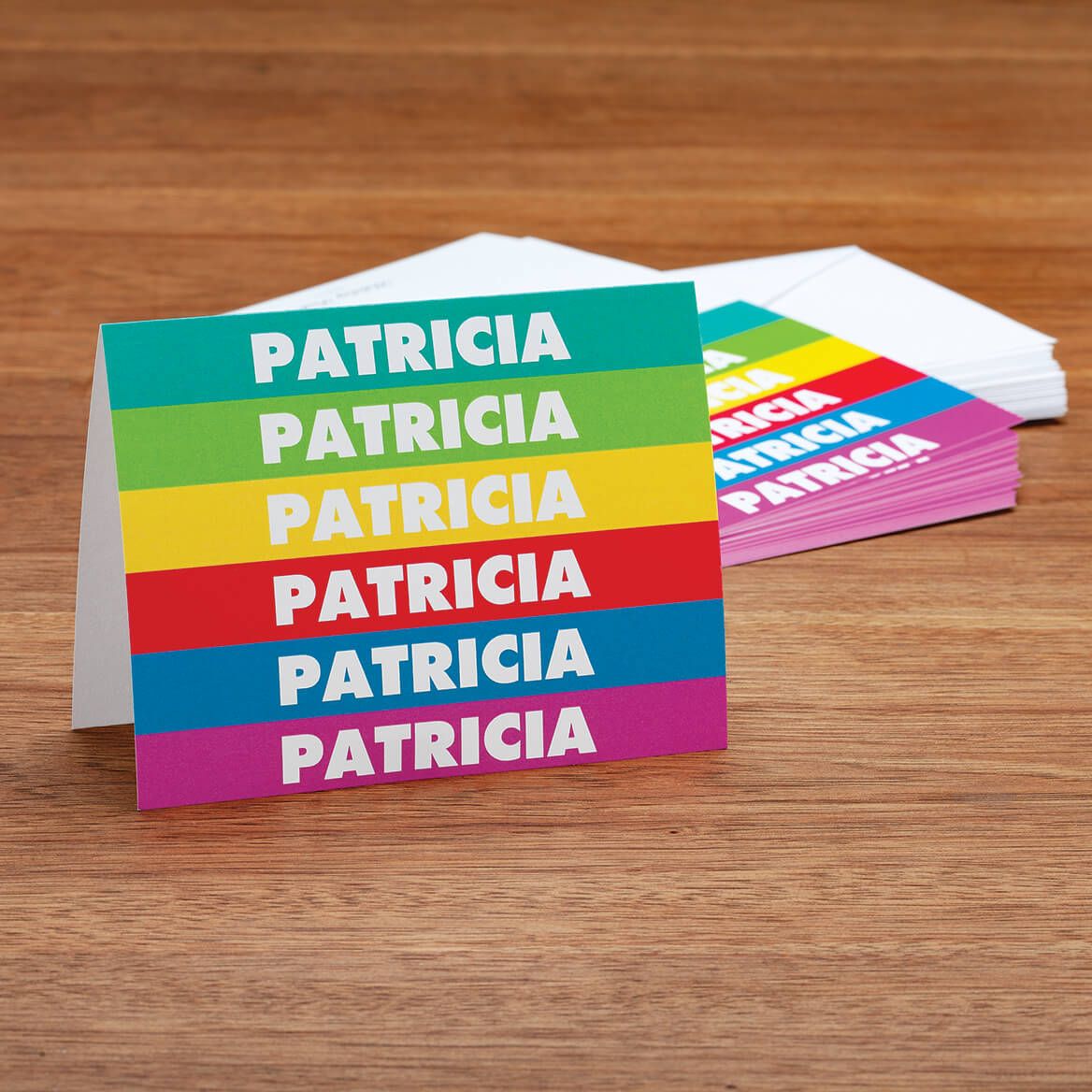 Personalized Bright Striped Notecards, Set of 20-376889