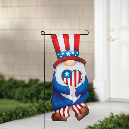 Patriotic Gnome-Shaped Garden Flag-377019