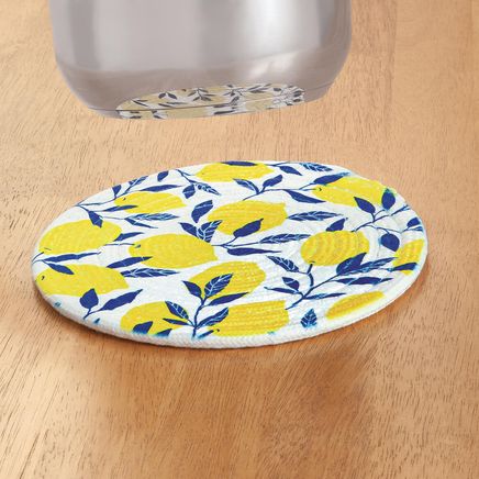Lemon Print Round Trivet-377106
