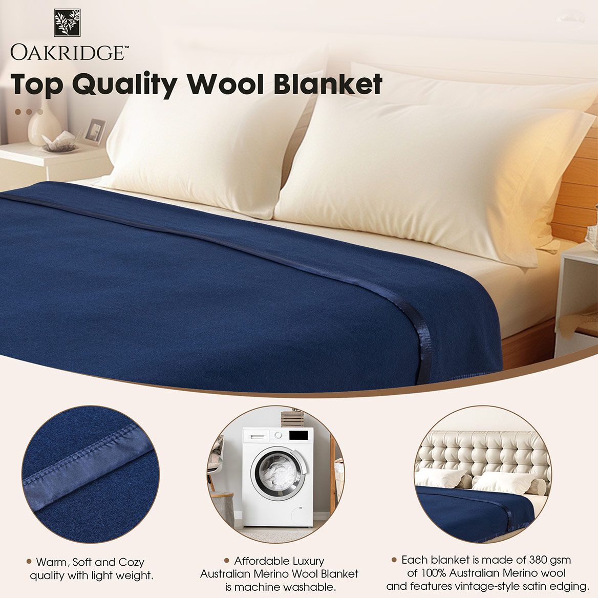 Heirloom Australian Wool Blanket by OakRidge™-377158