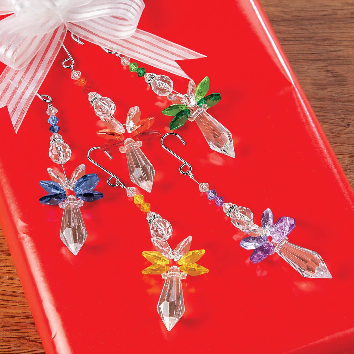 Crystal-Like Angel Ornaments, Set of 5-377556