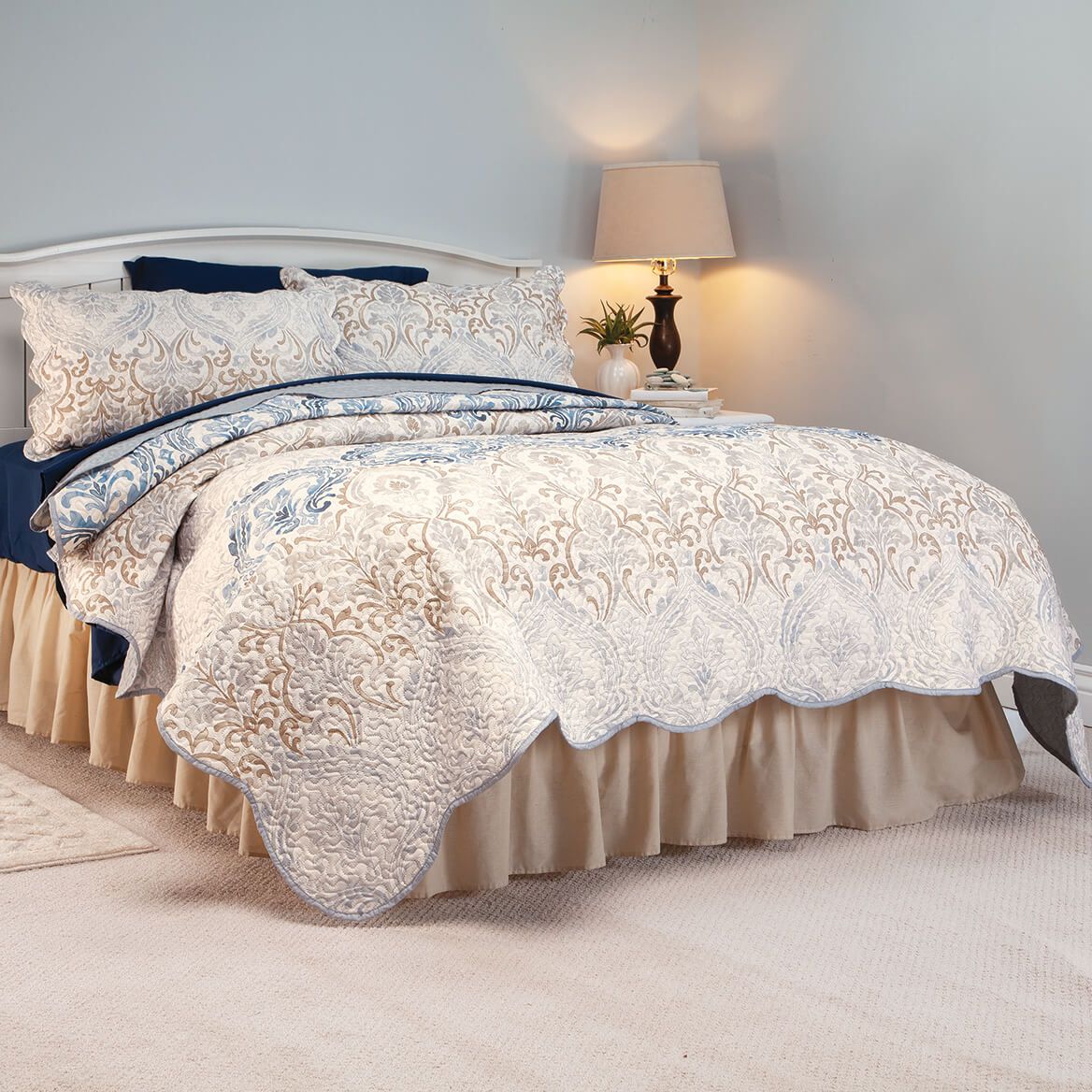 3-Pc. Reversible Fleur-de-Lis Pinsonic Bedspread Set by OakRidge™-377648