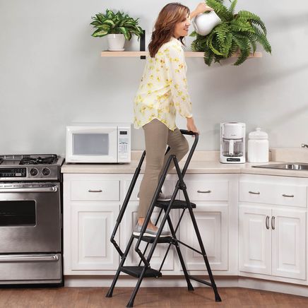 LivingSURE™ 3 Step Ladder with Padded Handrails-377649