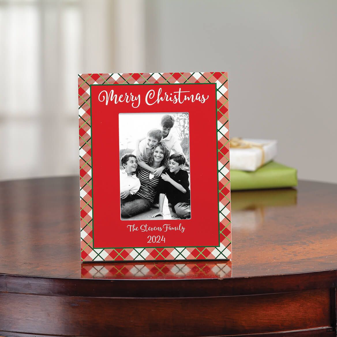 Personalized Holiday Plaid Christmas Frame-377728
