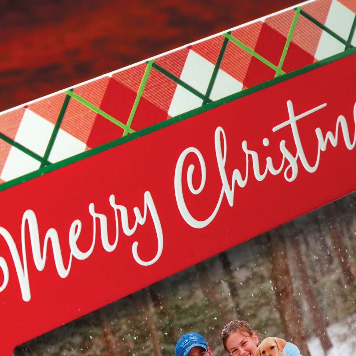 Personalized Holiday Plaid Christmas Frame-377728