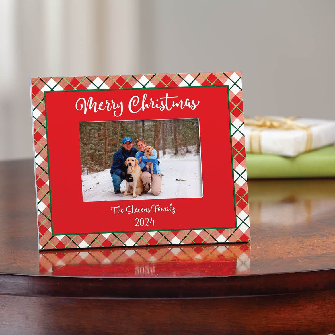 Personalized Holiday Plaid Christmas Frame-377728