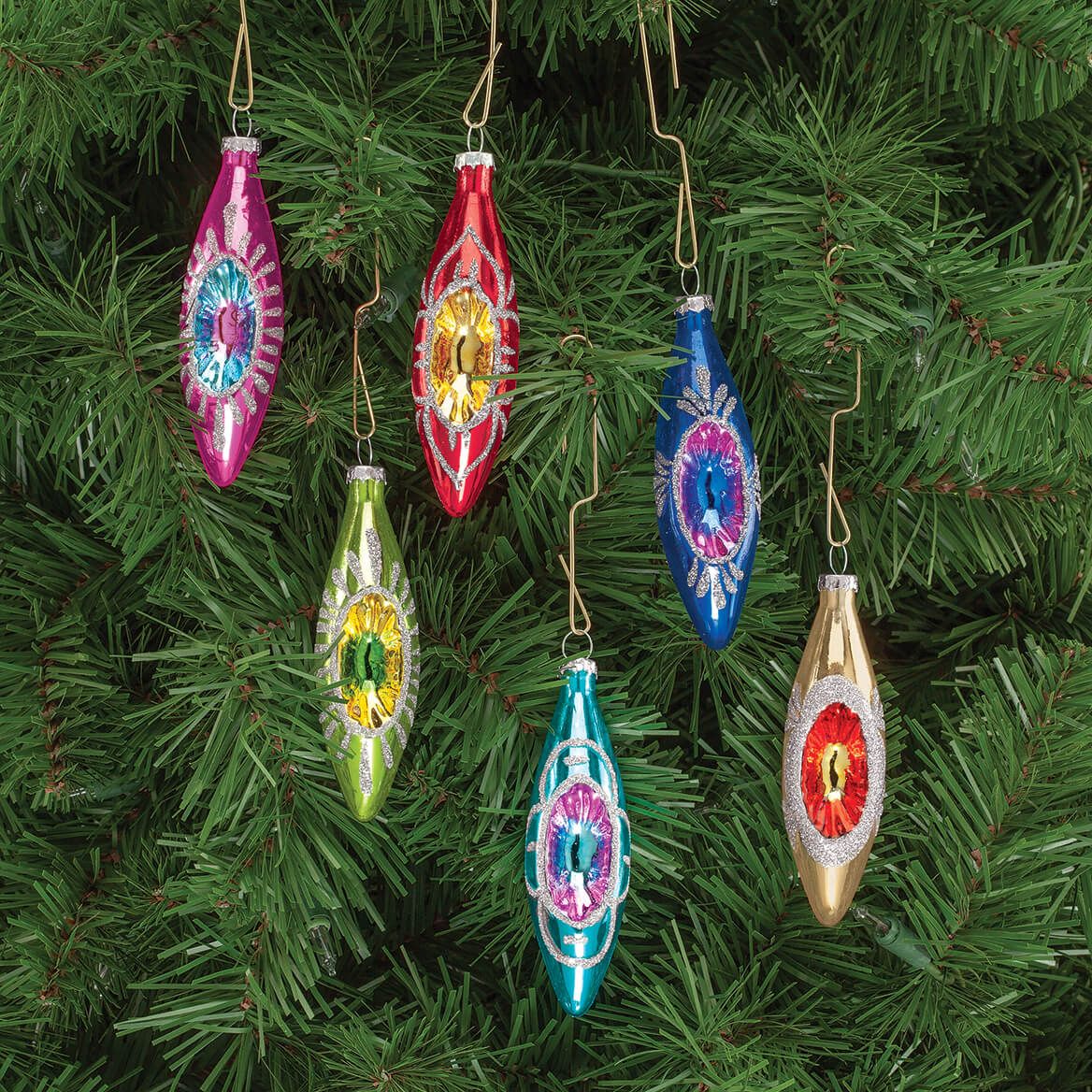 Retro-Like Glass Ornaments, Set of 6-378021