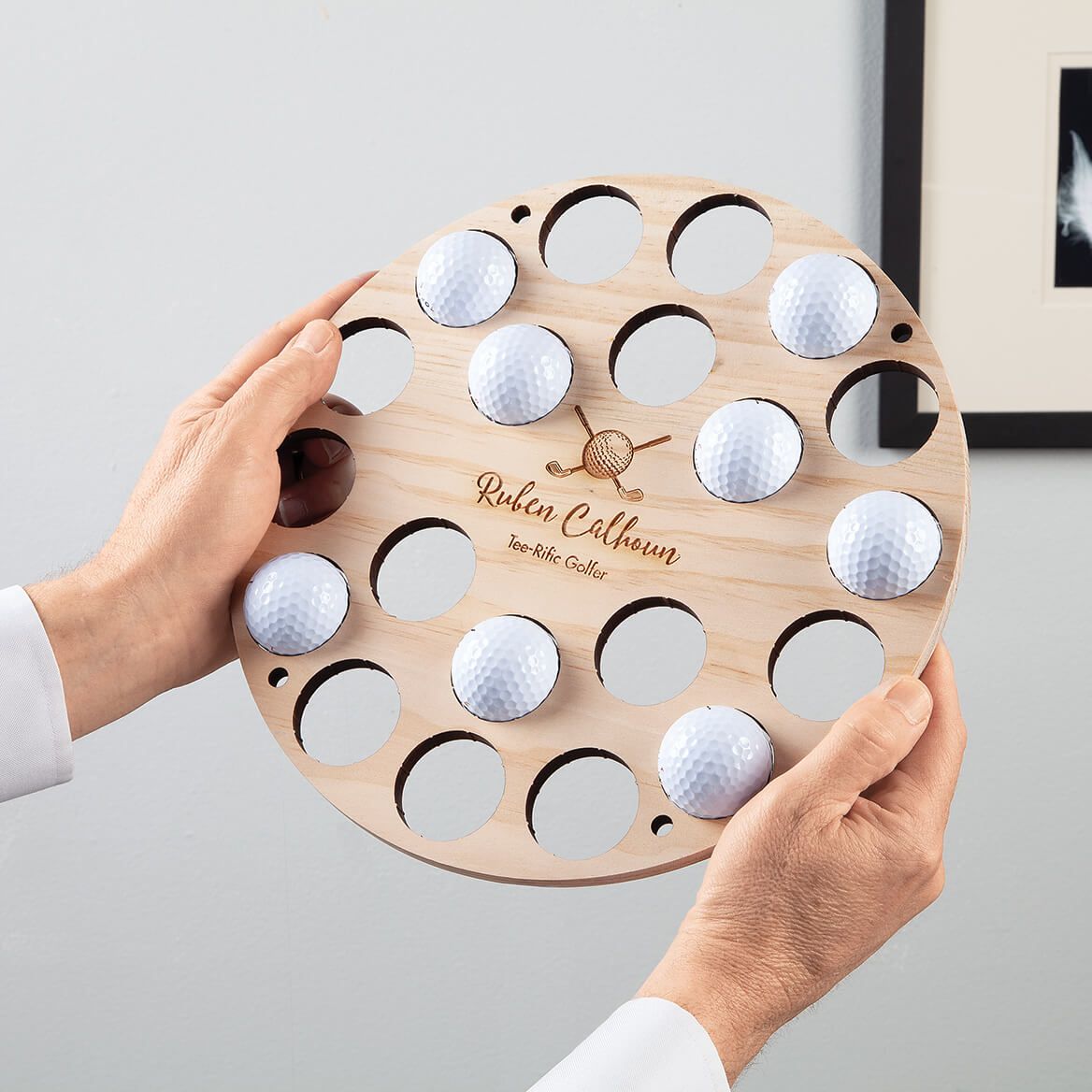 Personalized Engraved Golf Ball and Clubs Ball Holder-378038