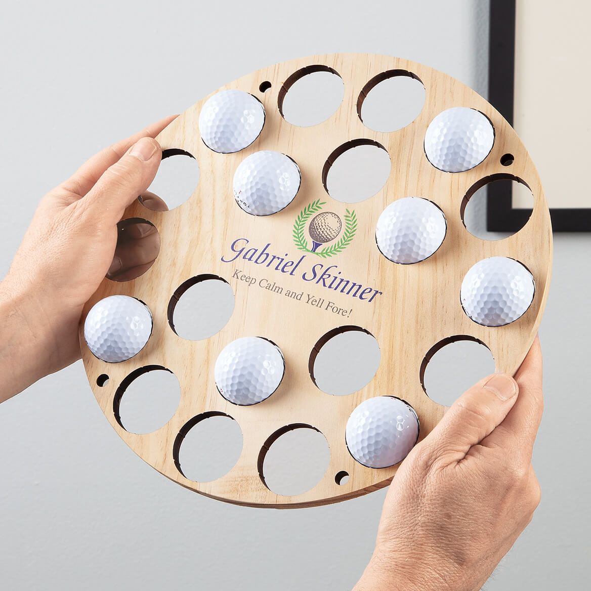 Personalized Printed Golf Ball and Wreath Ball Holder-378043