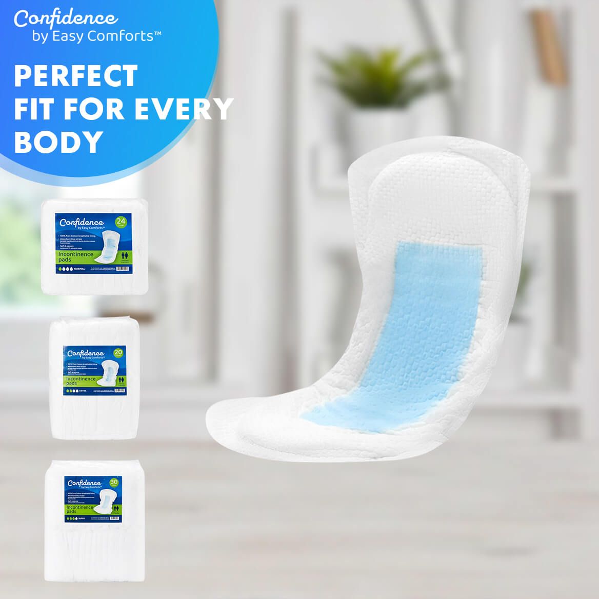 Confidence by Easy Comforts™ Incontinence Pads, Case-378514