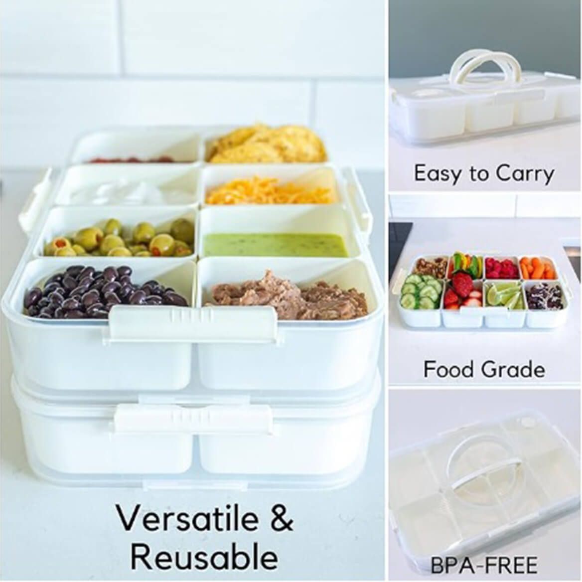 Divided Serving Tray with Lid and Handle by Chef’s Pride™-378699