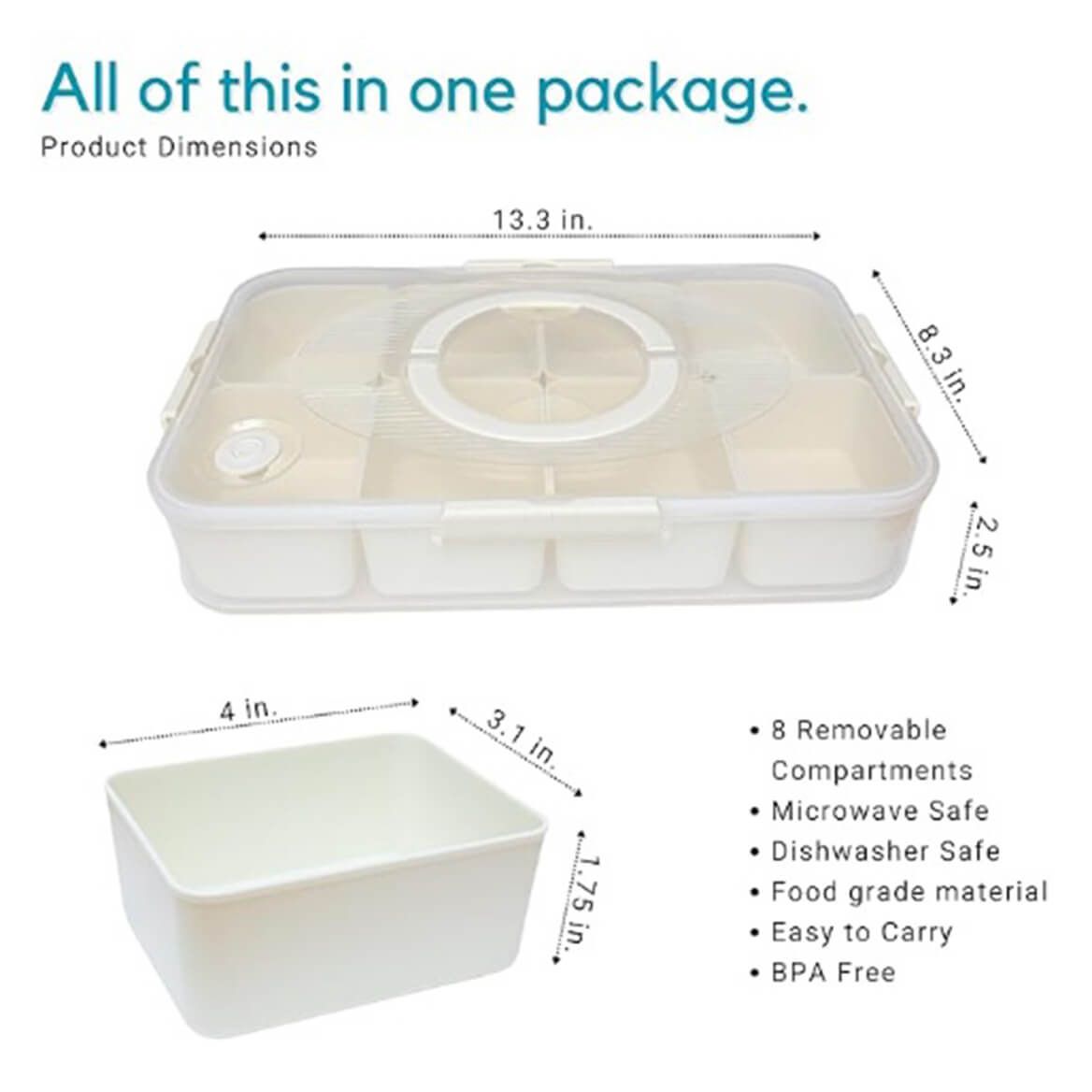 Divided Serving Tray with Lid and Handle by Chef’s Pride™-378699