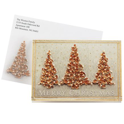 Personalized Golden Splendor Christmas Cards, Set of 20-378735