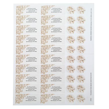 Personalized Golden Splendor Address Labels and Seals, Set of 20-378743