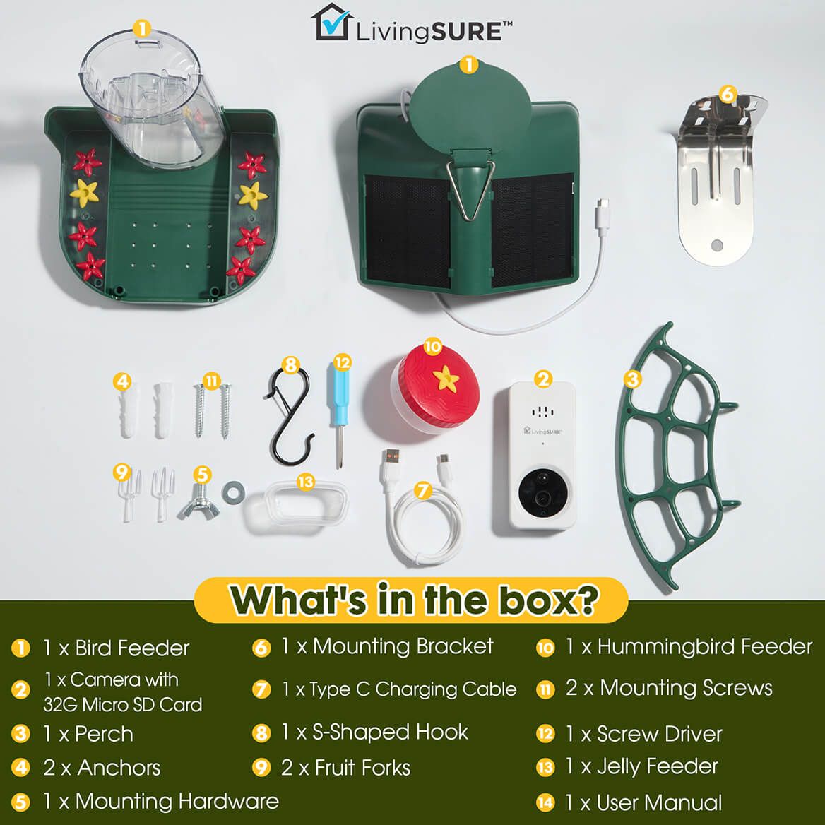 2-In-1 Smart Video Birdfeeder by LivingSURE™-378760