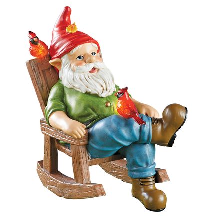 View product details for Solar Rocking Chair Gnome By Collections Etc.™