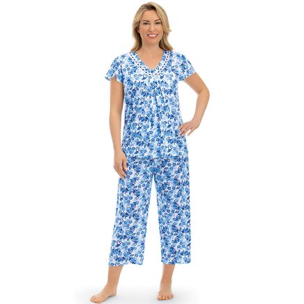View product details for Floral Print Capri Pajama Set
